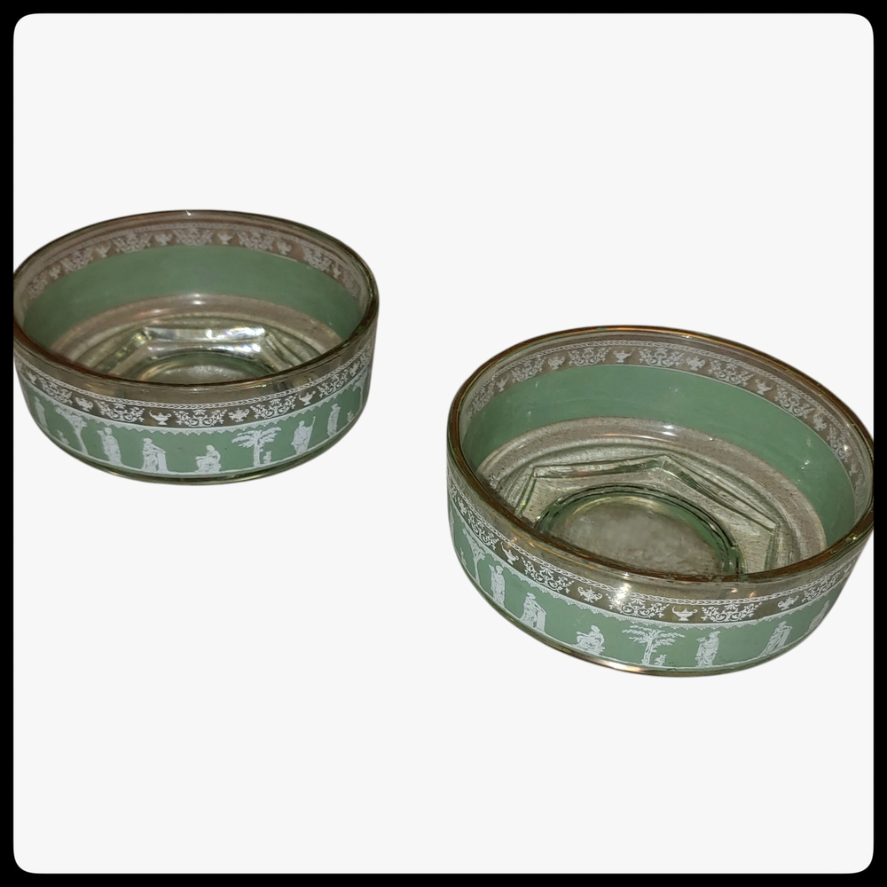 Two Vintage Jeannette Glass Hellenic Salad/Dessert Bowls - Picture 1 of 6